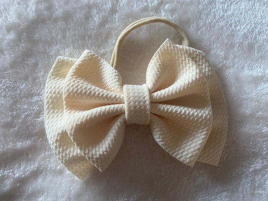 Large Nylon Bow-Cream