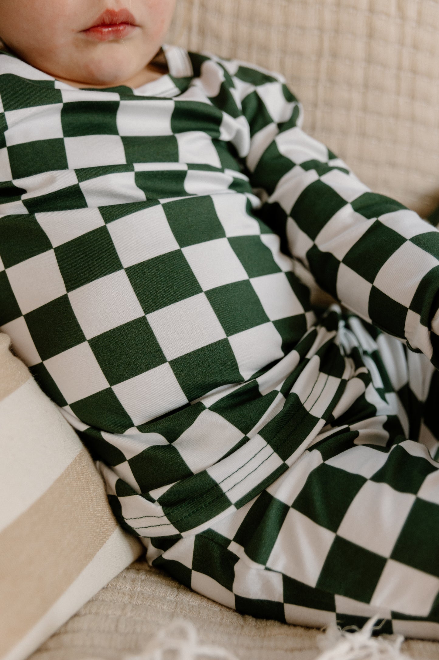 Bamboo Set in Evergreen Checks