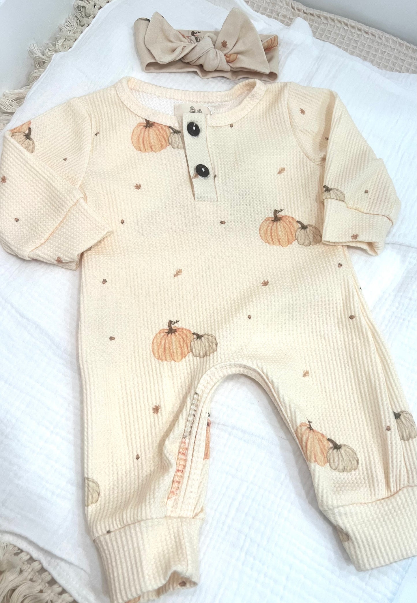 Pumpkin Patch Waffle Knit Sleeper
