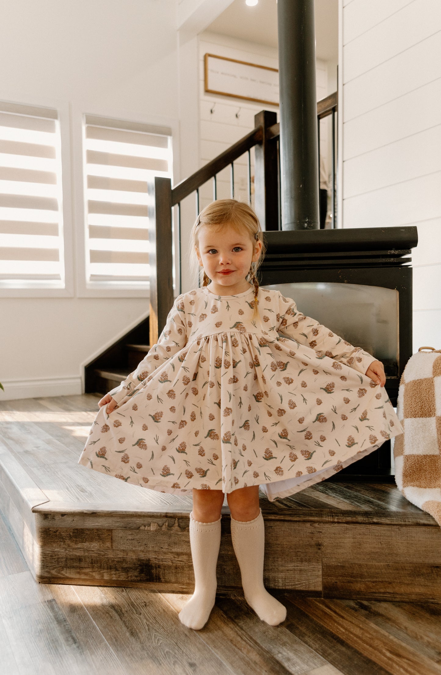 Twirl Dress in Woodland Pines