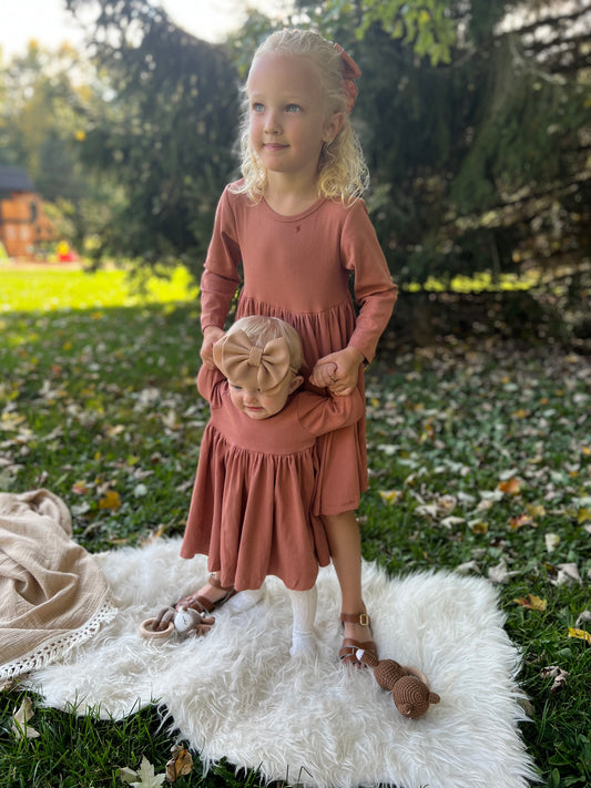 Ribbed Dress: Dusty Rose