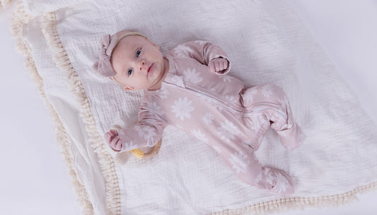 Bamboo Zippered Romper in Blossom