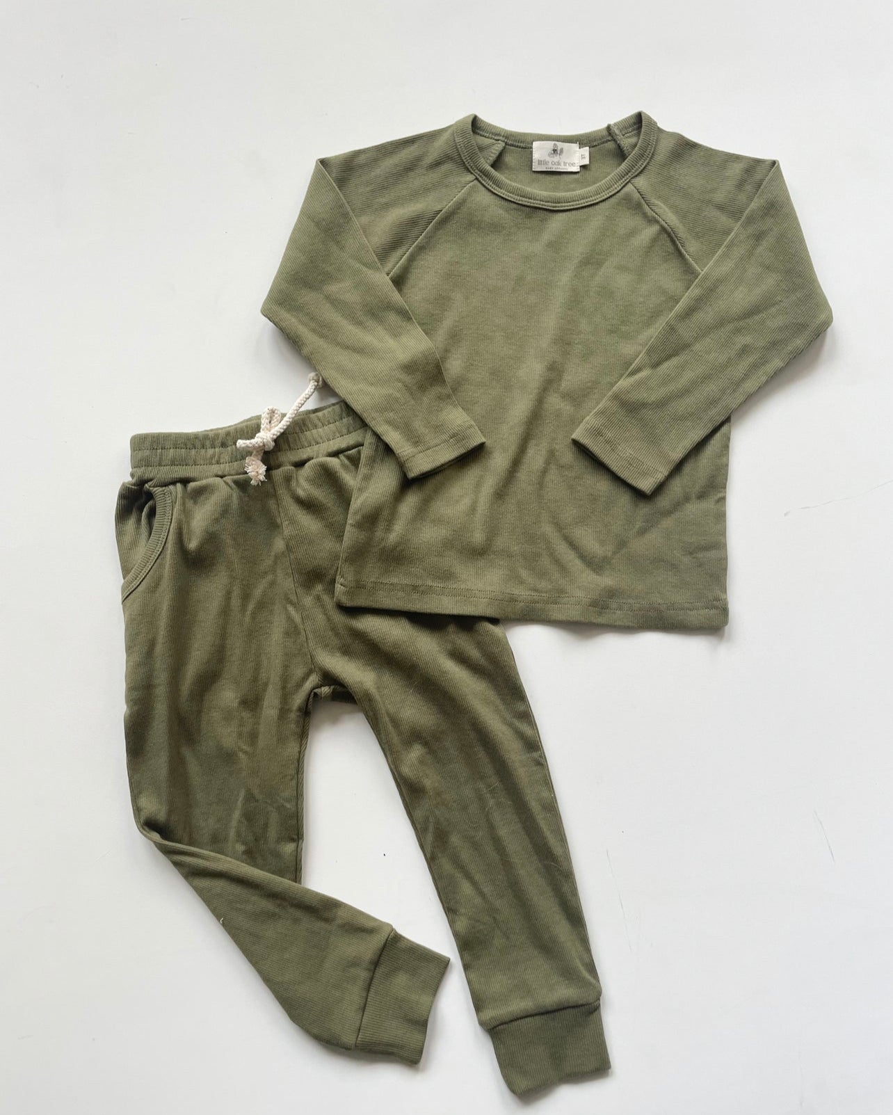 Mini Ribbed Set- Forest Green