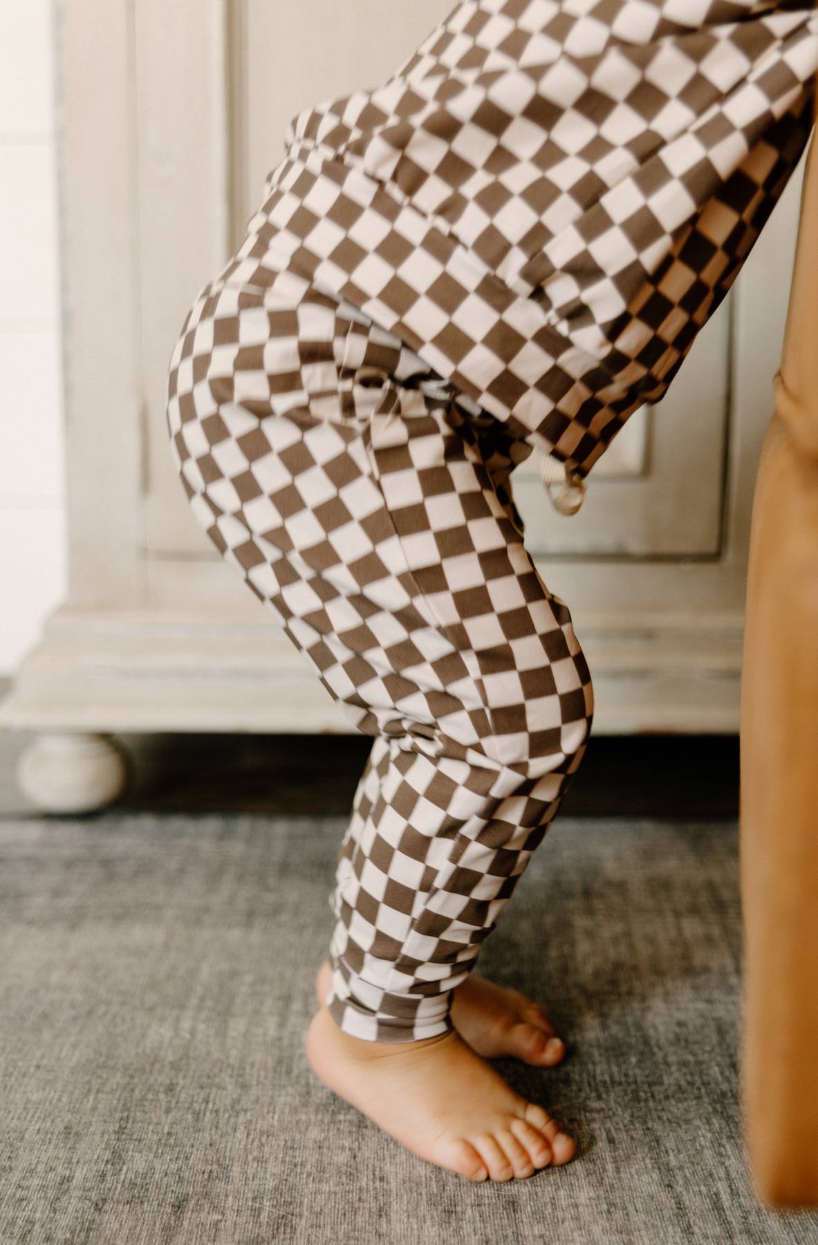 Jogger Set in Espresso Checks