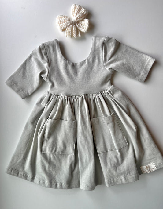 Powder Blue Short Sleeve Twirl Dress