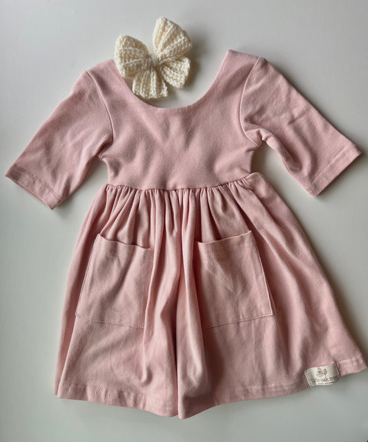 Pink Short Sleeve Twirl Dress