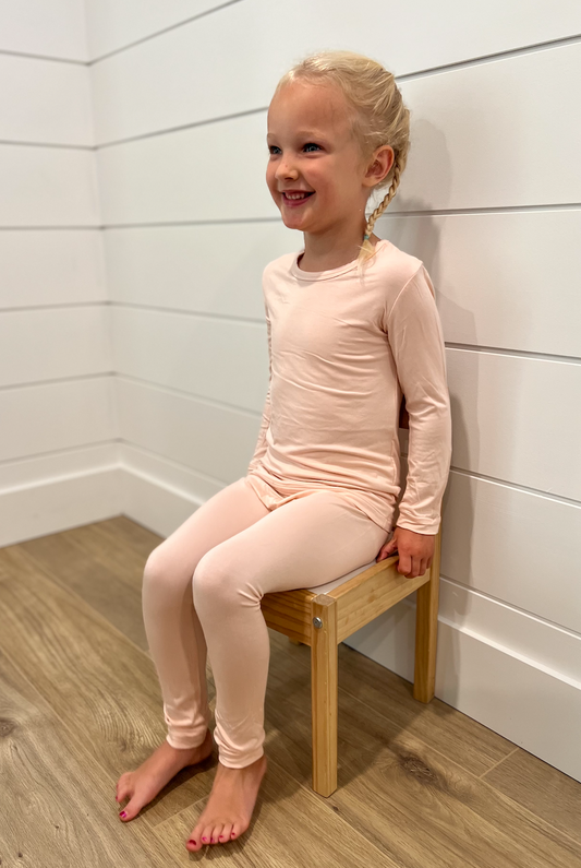 Toddler & Children Bamboo Pajama Set-Light Pink