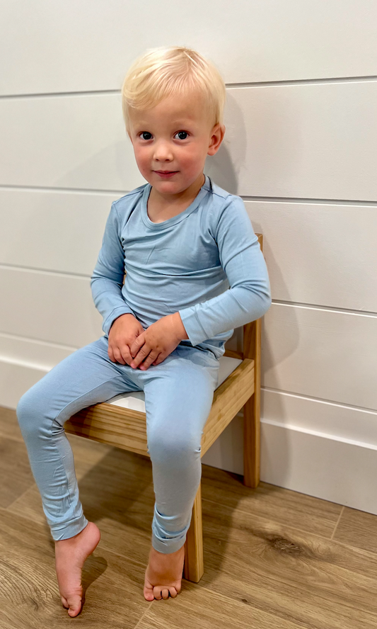 Toddler & Children Bamboo Pajama Set-Light Blue