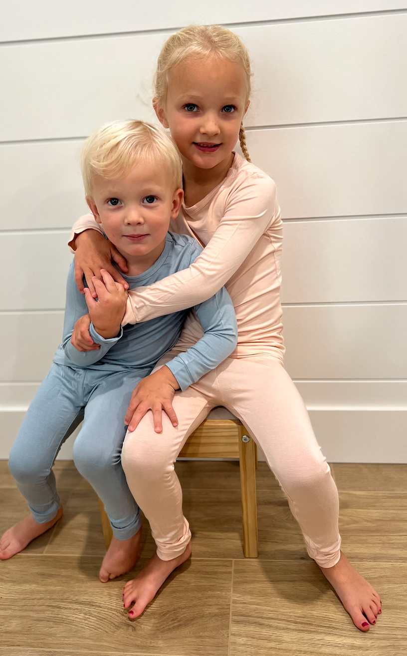 Toddler & Children Bamboo Pajama Set-Light Blue