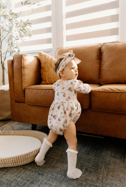 Bubble Romper in Woodland Pines