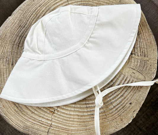 Linen Sun Hat-Ivory